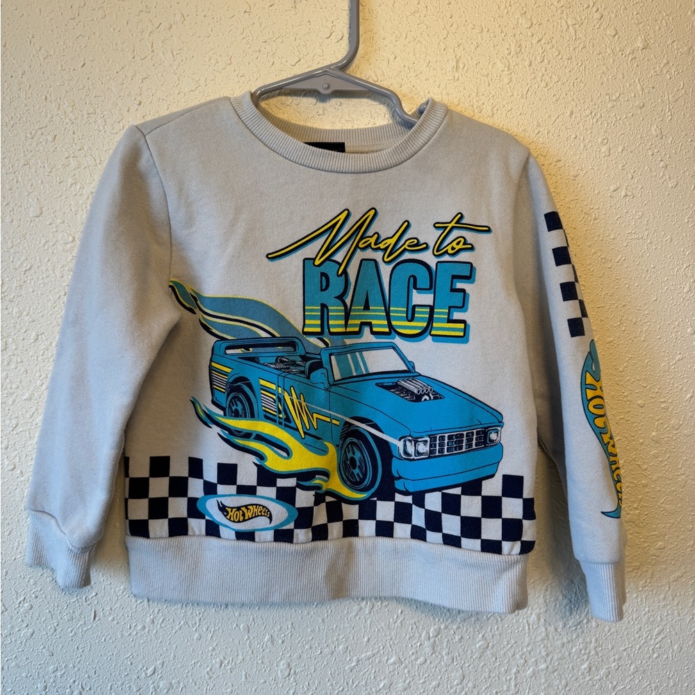 Hot Wheels 3T  'Made to Race' Blue Car Kids Sweatshirt